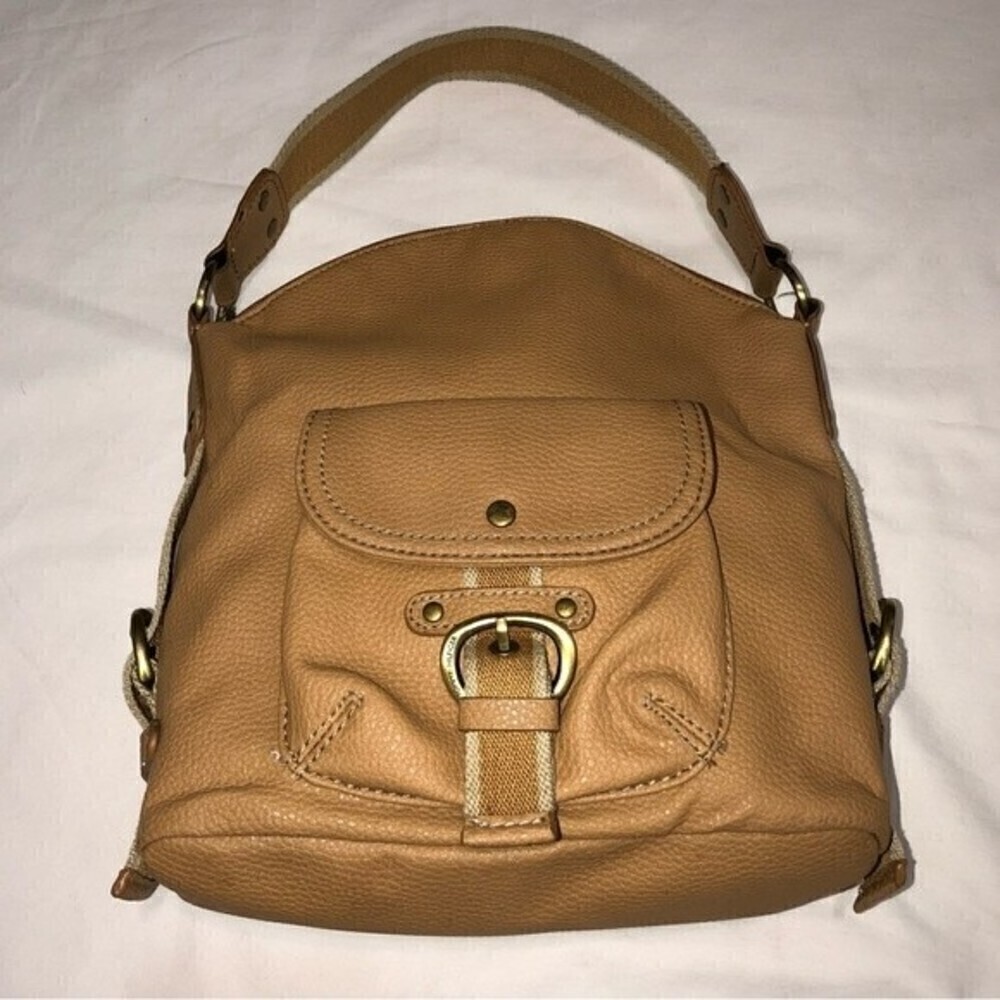 Vintage Tommy Hilfiger Tan Pebbled Leather Handbag 90’s Y2K Preppy Utility Indie